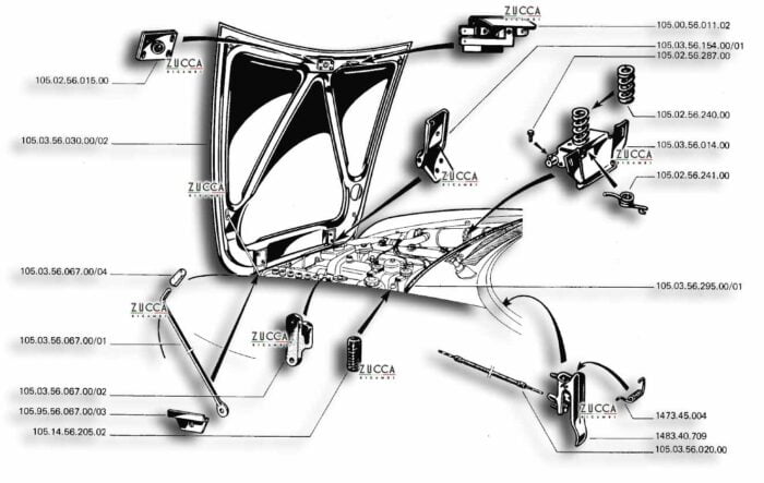 Schema Cofano Alfa Romeo 105-115