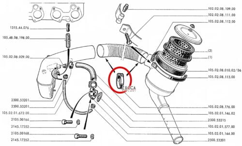 Alfa Romeo - Fascette tubo filtro 80-100 mm - Schema