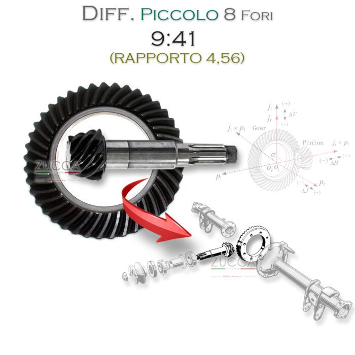 Coppia Conica Differenziale Piccolo "8 Fori" 9:41