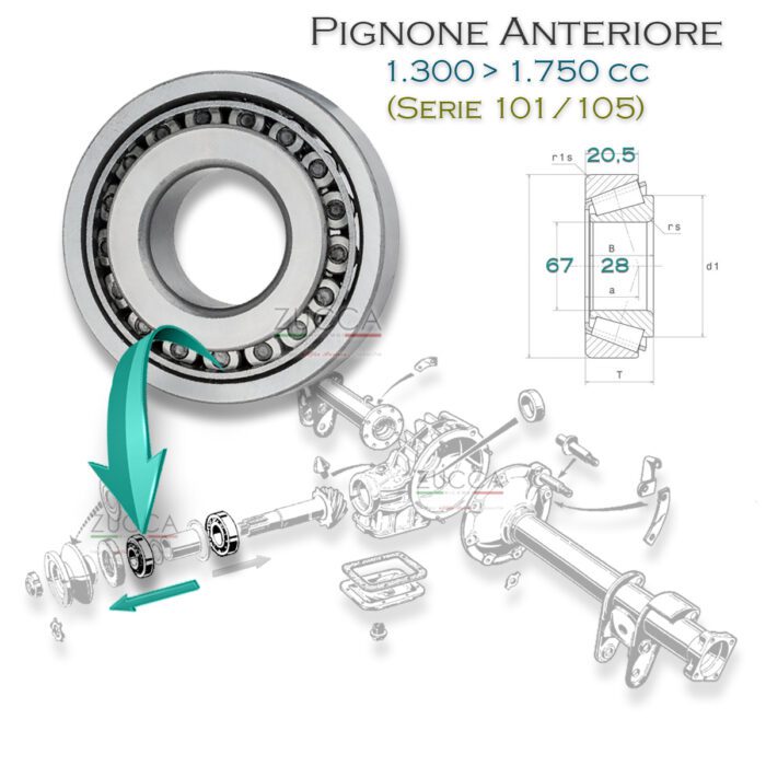 Cuscinetto Pignone - Anteriore (101/105 - 1.300>1.750 cc)