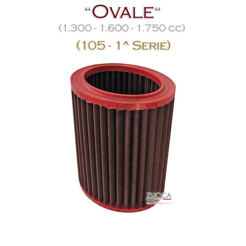 Filtro Aria Ovale "Øint. 12➔13 x Øest. 16,5➔17,5 x h20,2 cm" (105 - 1°Serie) "HD - Lavabile"