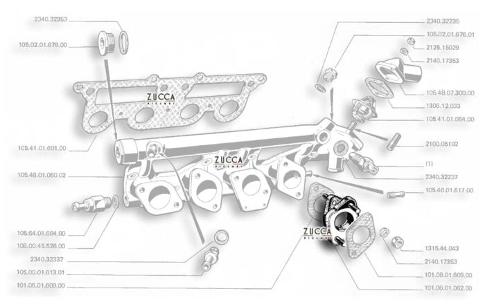 Flange Carburatore Serie 105 - Alfa Romeo