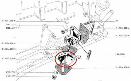 SCHEMA - Distanziale Pompa Carburante Meccanica - Alfa Romeo Serie 105-115