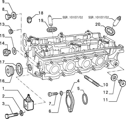 Collettore Carburatori - Testata T.Spark A75 (Serie 105-115-116-162)