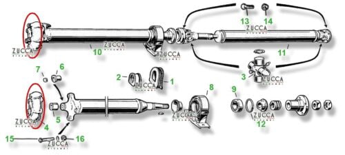 Giunto Elastico Albero di Trasmissione (Serie 105/ 115) ''Rinforzato'' 70 Shore