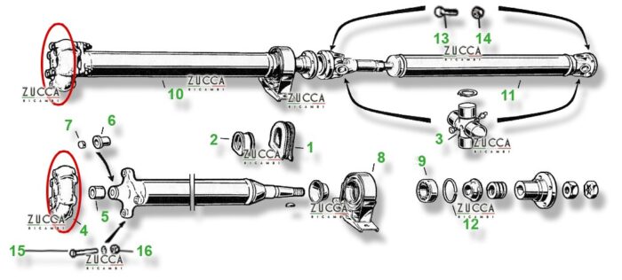 Giunto Elastico Albero di Trasmissione (Serie 105/ 115) ''Rinforzato'' 70 Shore