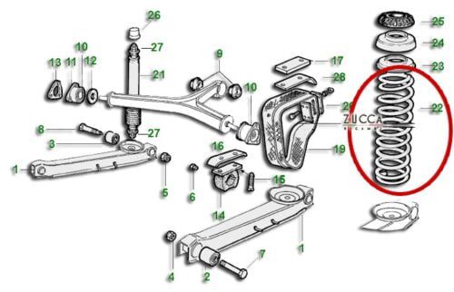 Molla Posteriore (105/115 - GT/Spider fino 82') "Altezza Standard"