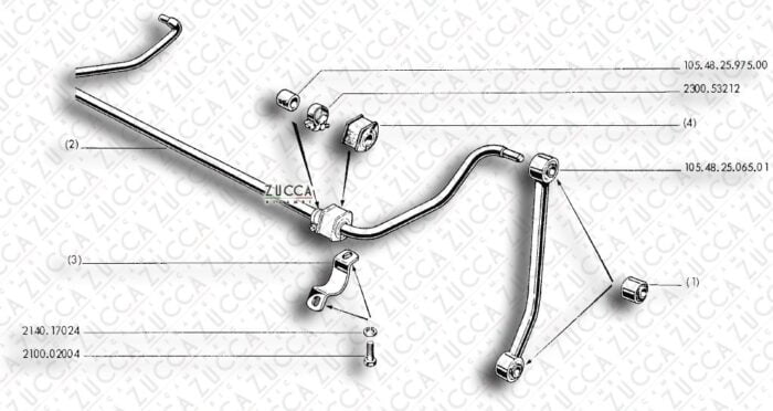 Barra Stabilizzatrice Post. 20 mm (Serie 105 / 115 - GTA / GTAm) - UNIBALL -