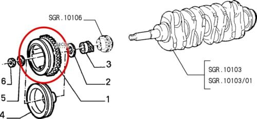 Anello Dentato su puleggia per sensore Accensione elettronica Alfa Romeo