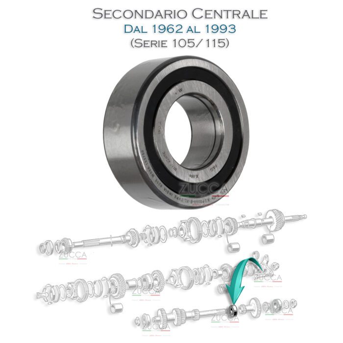 Cuscinetto Centrale - Albero Secondario (Serie 101 - 102/106 - 105/115)