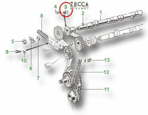 Dado per Vite Flangia Albero a Camme Alfa Romeo SCHEMA