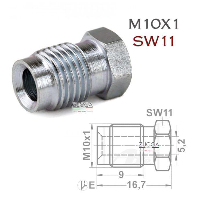 Raccordo Maschio - M10x1 - SW11 (Serie: 105/115 - 116/162)