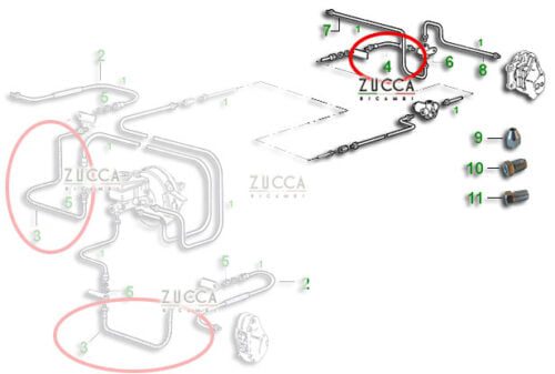 Schema Tubo Freno posteriore Alfa Romeo 105-115