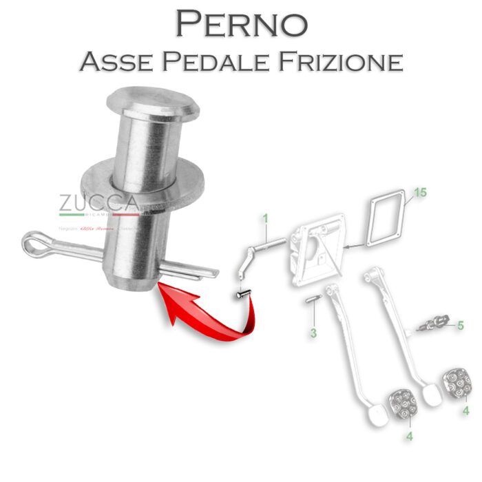 Perno con Coppiglia - Asse Pedale Frizione (Serie: 105/115 - Pedaliera Alta)