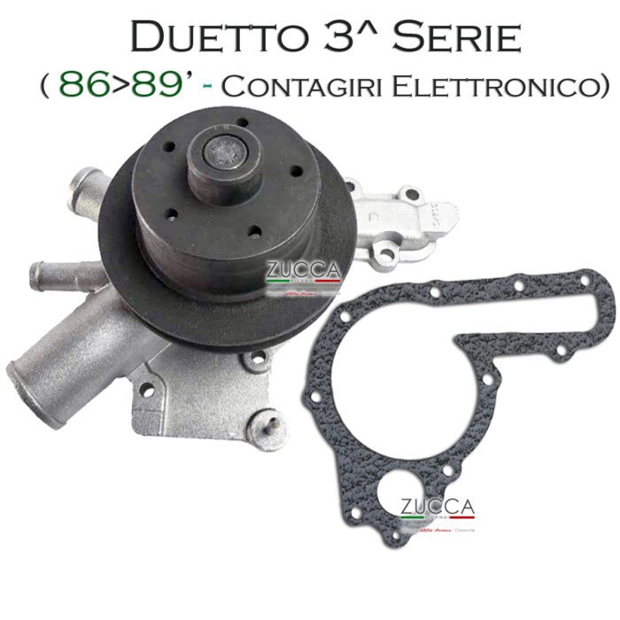 Pompa Acqua - 3 Connessioni - Puleggia Ø 110 mm (Duetto 3^ Serie 86>89') "Contagiri Elettronico"