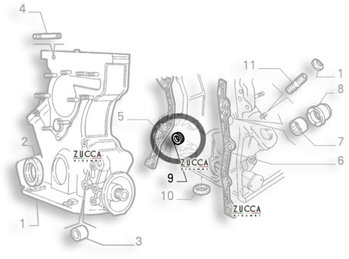 Anello di Tenuta su Carter Distribuzione 1.300 / 2.000 cc (Serie : 101 - 105/ 115 - 116/ 162) - immagine 2