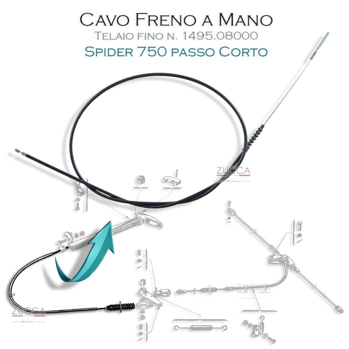 Cavo Freno a Mano - Anteriore (Spider 750 passo Corto - Telaio fino n. 1495.08000)