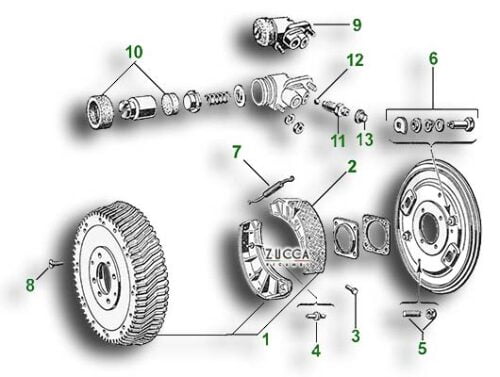 Schema Freni a Tamburo 750-101 Alfa Romeo