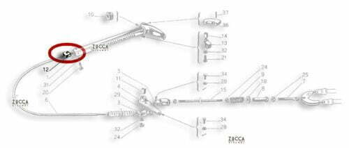 Blocco Cavo Freno a Mano - Alfa Romeo 750-101 schema