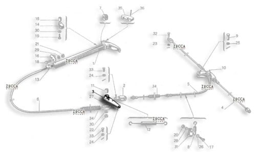 Leva di Rinvio Cavo Freno a Mano - Alfa Romeo 750-101 SCHEMA