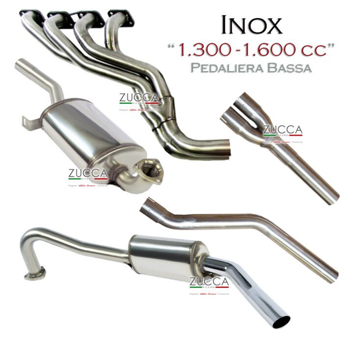Scarico Completo - "INOX" (Serie 105 - 1.300-1.600 cc) - Pedaliera Bassa