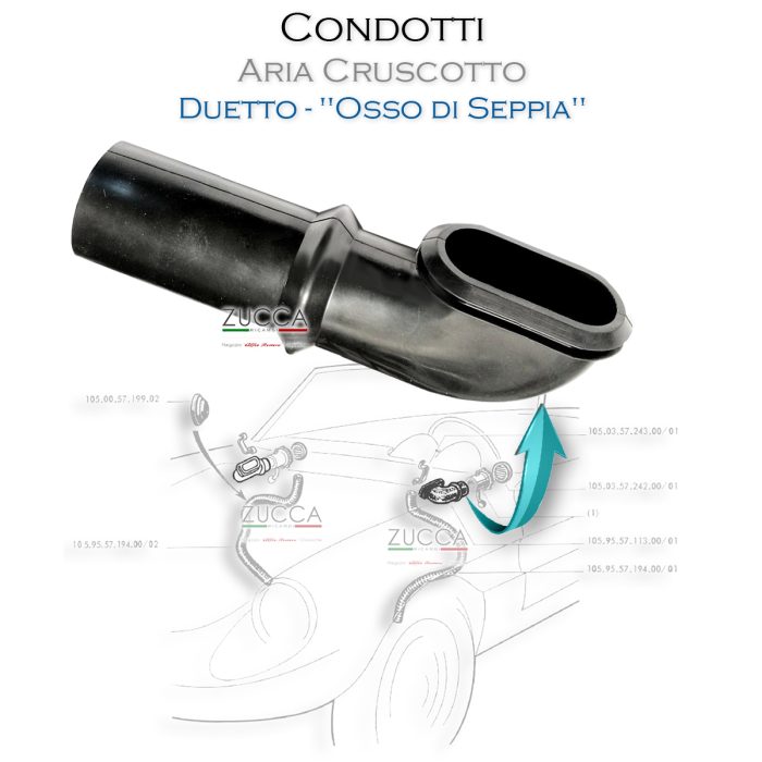 Tubo a Gomito per Condotti Aria Cruscotto (Duetto - "Osso di Seppia")