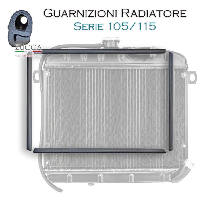 Kit (4 pz.) Guarnizioni Profilo Radiatore - 2 Supporti (105/115 - Carburatori)