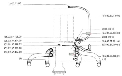 Tubo Riscaldamento Serie 105 dal 1965 al 1969 - SCHEMA - -