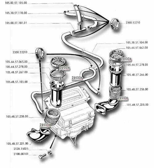 Tubo Riscaldamento Serie 105 dal 1965 al 1969 - SCHEMA -