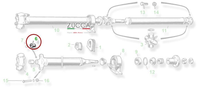 Bussola Albero di Trasmissione 105-115 Alfa Romeo SCHEMA