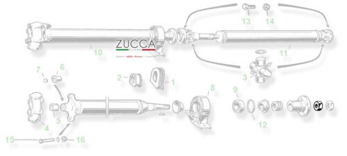 Dado Bloccaggio Albero di trasmissione - Alfa Romeo 105-115 schema