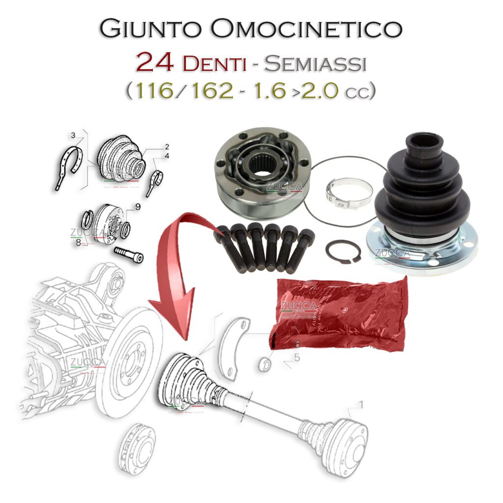 Kit Giunto Omocinetico SPIDAN 21147 - Esterno Albero Trasmissione Kit Giunto  Albero Trasmissione