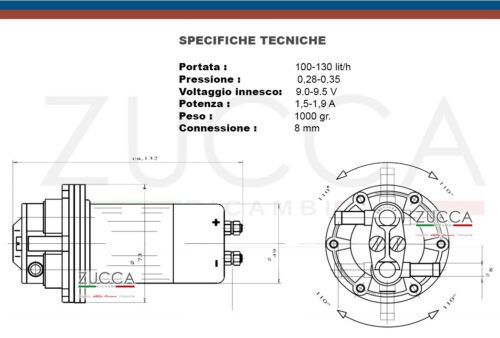 Pompa Alimentazione Elettrica per Carburatori Alfa Romeo 18812