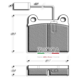 Schema 60760090 Pastiglie freno anteriore - Alfa 75 dopo il 1989 - 1600-1800 iniezione elettronica