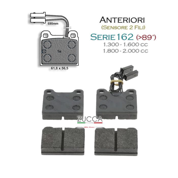 Kit Pastiglie Freno Ant. (Serie: 116/162) > 89' - "2 Fili" - Standard