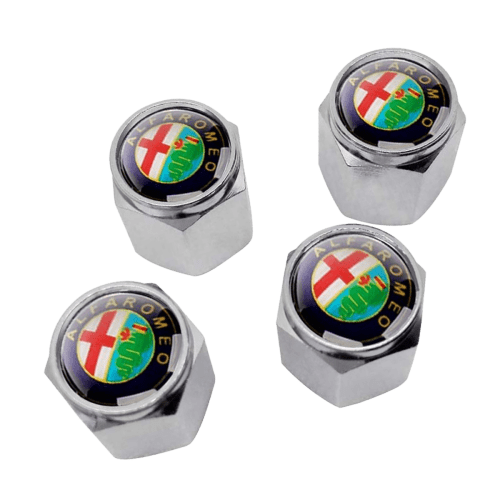 Set 4 Valvole Pneumatico Logo "Alfa Romeo"