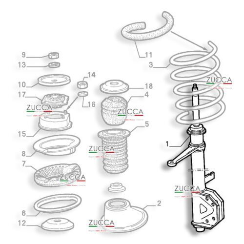 Ammortizzatore Anteriori Alfasud Schema