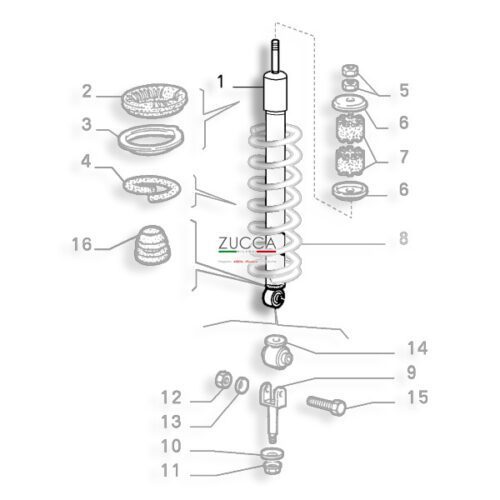 Ammortizzatore Posteriore Alfasud schema