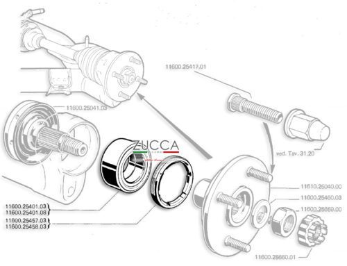 Cuscinetto Posteriore Alfa Romeo Serie 116 SCHEMA