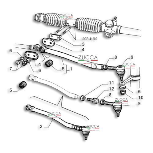 Testina barra sterzo Assale anteriore Dx ADN187196 BLUE PRINT per