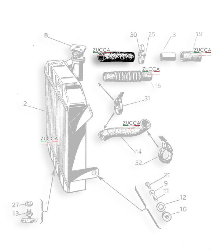 Manicotto Superiore (750/101 - Sprint / Ti Berlina) - "Termostato in linea" - immagine 2