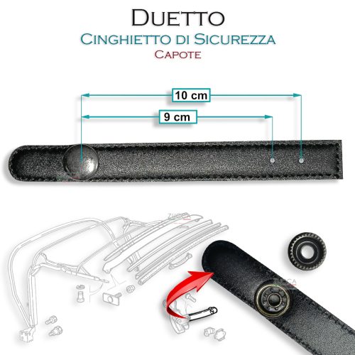 Cinghia di Sicurezza Capote (Duetto dal 1966 al 1993) - 14 cm Tot.