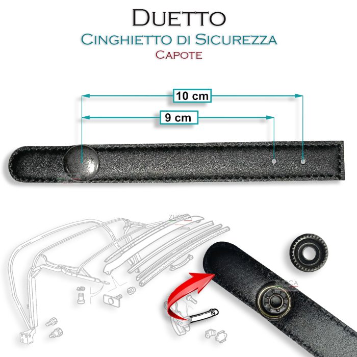 Cinghia di Sicurezza Capote (Duetto dal 1966 al 1993) - 14 cm Tot.