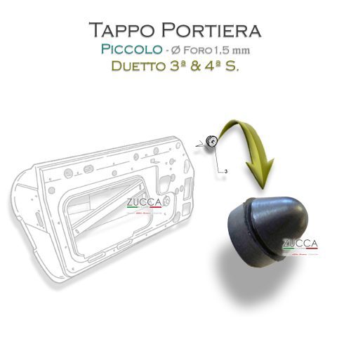Tappo In Gomma Porta "PICCOLO" (Duetto 3ª & 4ª S.) - Foro Ø 1,5 mm