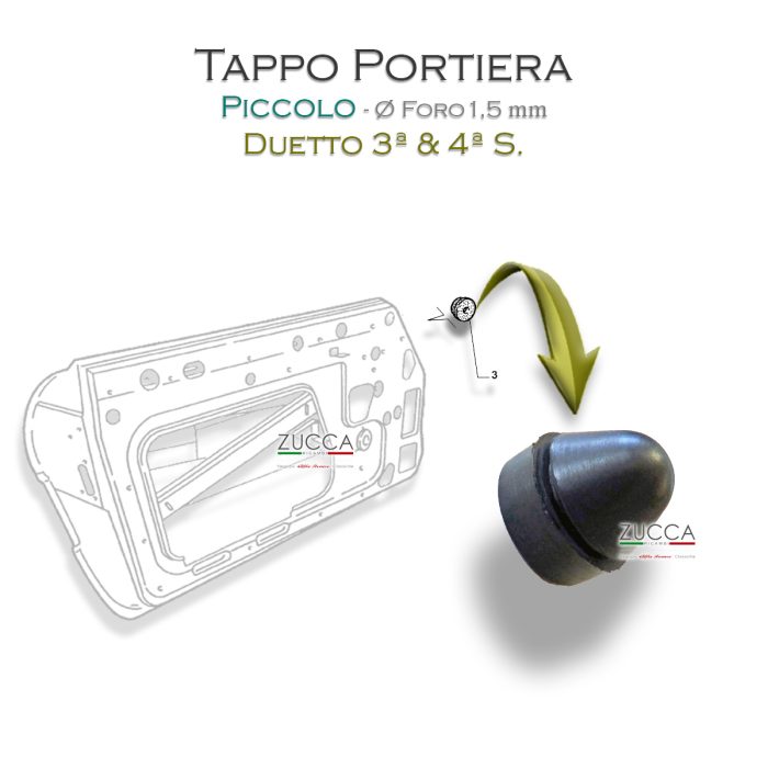 Tappo In Gomma Porta "PICCOLO" (Duetto 3ª & 4ª S.) - Foro Ø 1,5 mm