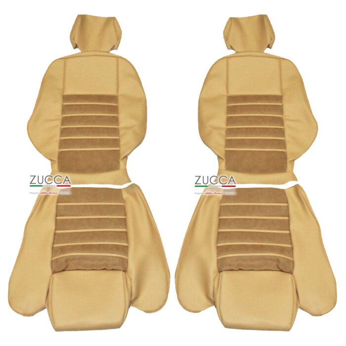 Coppia Fodere Sedili - Skay Beige / Alcantara (115 - Duetto 4^ Serie)