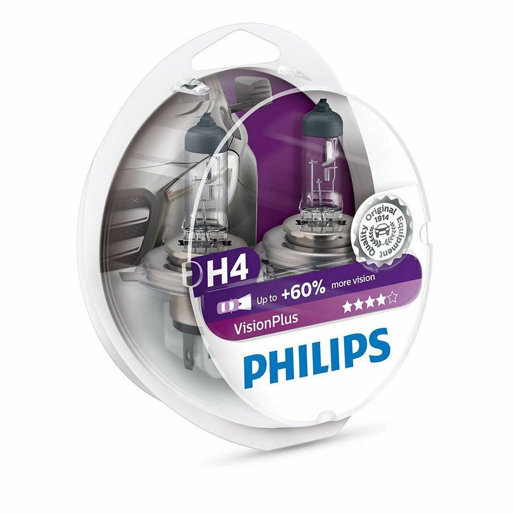 Lampadina Alogena H4 Philips 60-55W Vision Plus + 60%