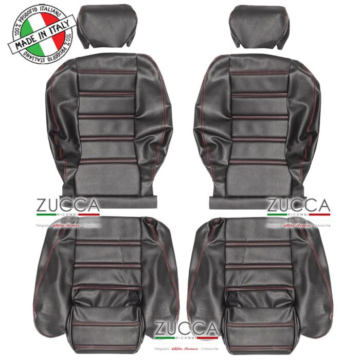 Fodere Sedili Nere / Cuciture Rosse (115 - Duetto 87>89' Quadrifoglio Verde)