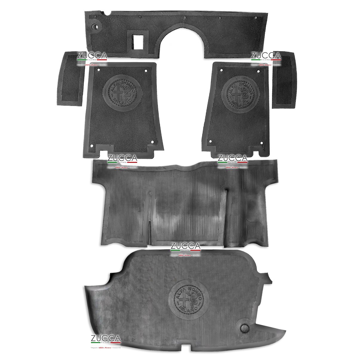 Set Tappetini Auto Per Alfa Romeo Spider (1971-1993) – 2 Pezzi Anteriori, Materiale Alpha-Tex, Bordo Marrone – Antiscivolo E Facili Da Pulire