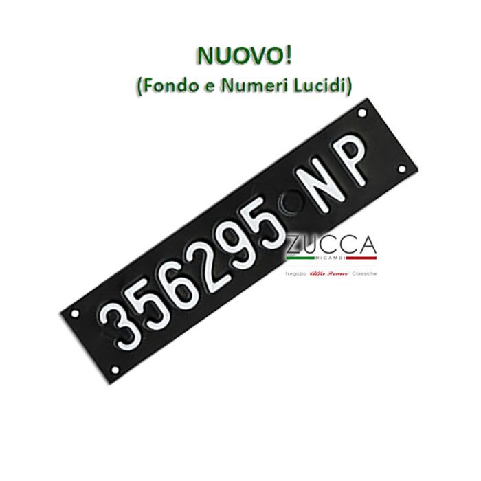Replica Targa Anteriore 270 x 65 mm (1963>'75 - Lucido NUOVO!)